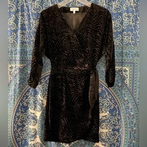 And Other Stories Black Velvet Wrap Dress